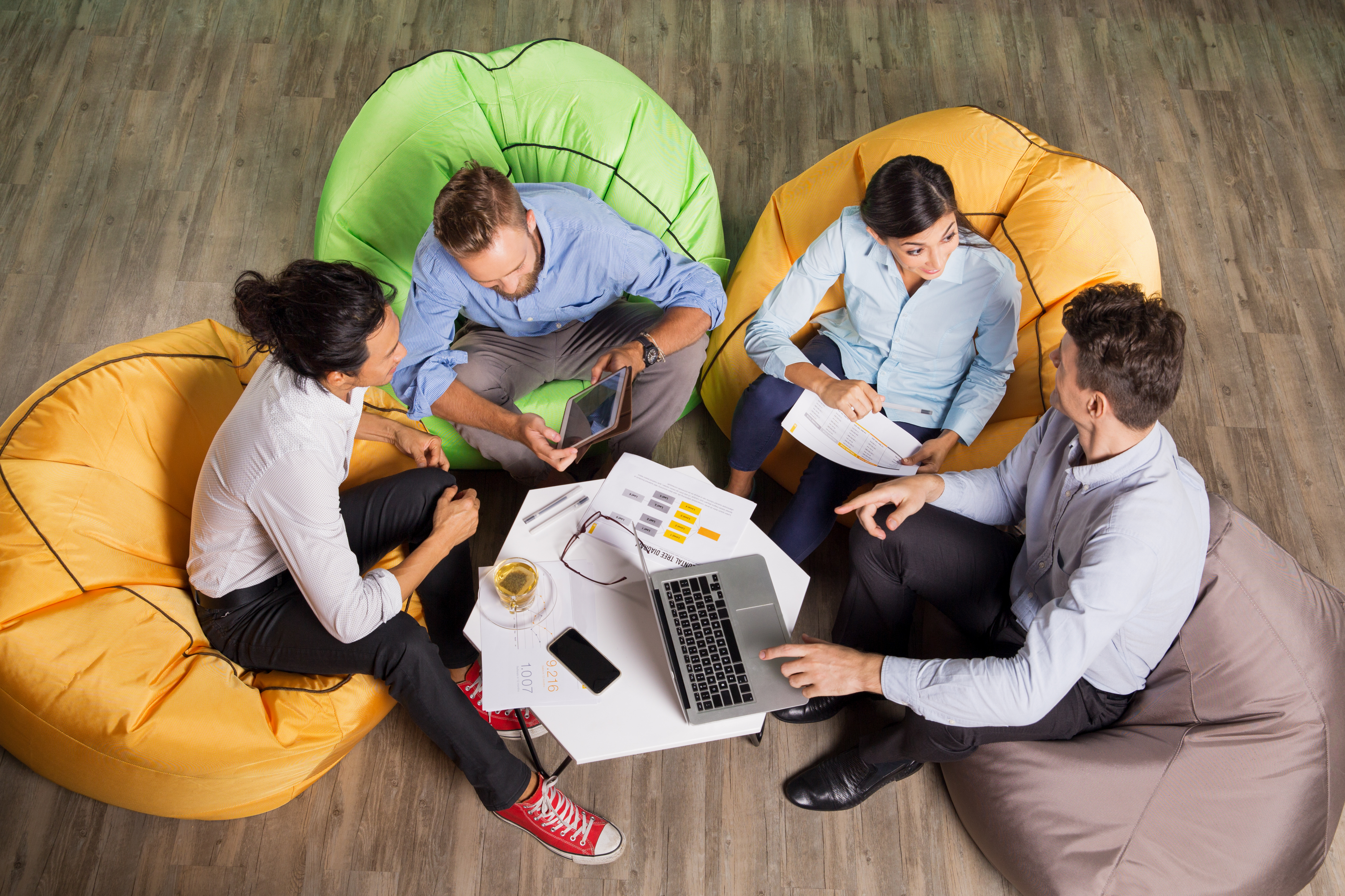 Team collaborating in an office